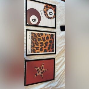Leopard Print Framed Art Poster - Bold Orange & Black